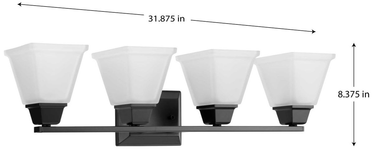 Image 4 Collection Four-Light Modern Farmhouse Etched Glass Bath Vanity Light more views