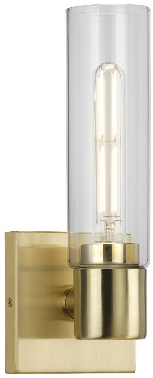 Collection One-Light Clear Glass Modern Style Bath Vanity Wall Light