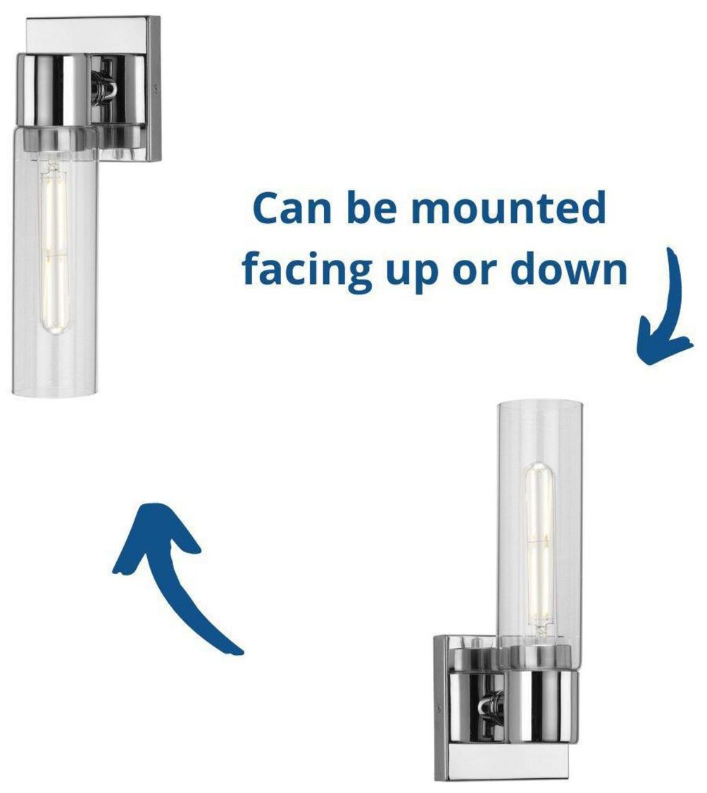 Image 5 Collection One-Light Clear Glass Modern Style Bath Vanity Wall Light more views