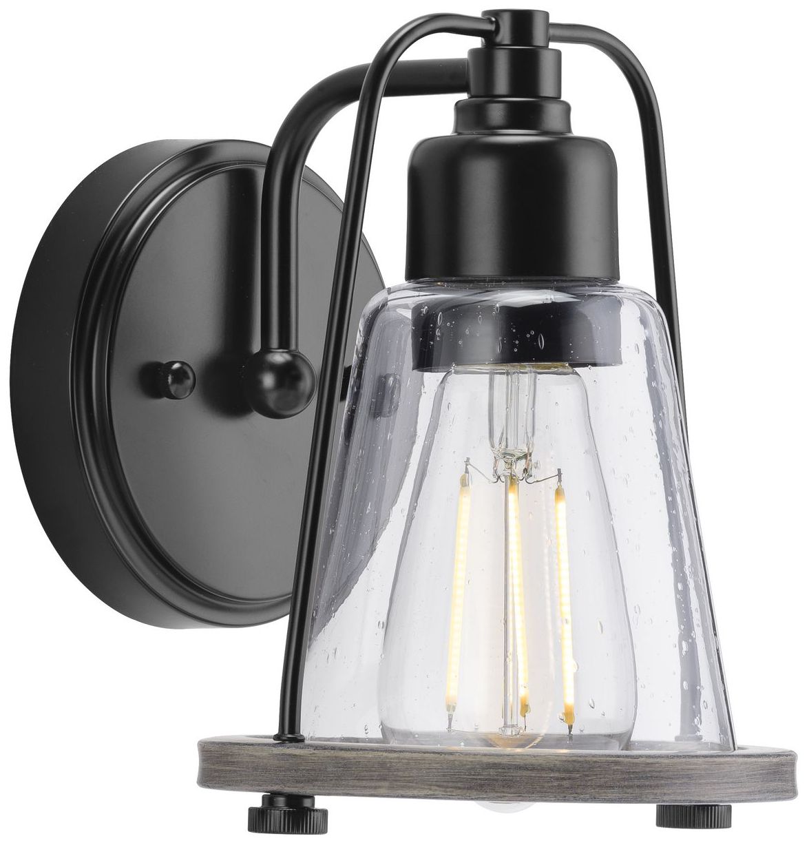 Collection One-Light Clear Seeded Farmhouse Style Bath Vanity Wall Light