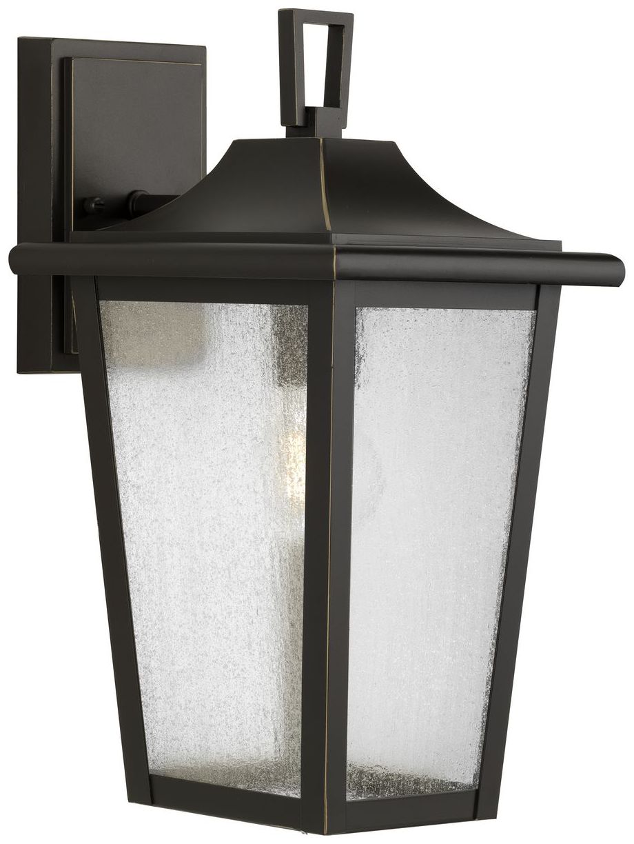 Collection One-Light Clear Seeded Glass Outdoor Wall Lantern P560308