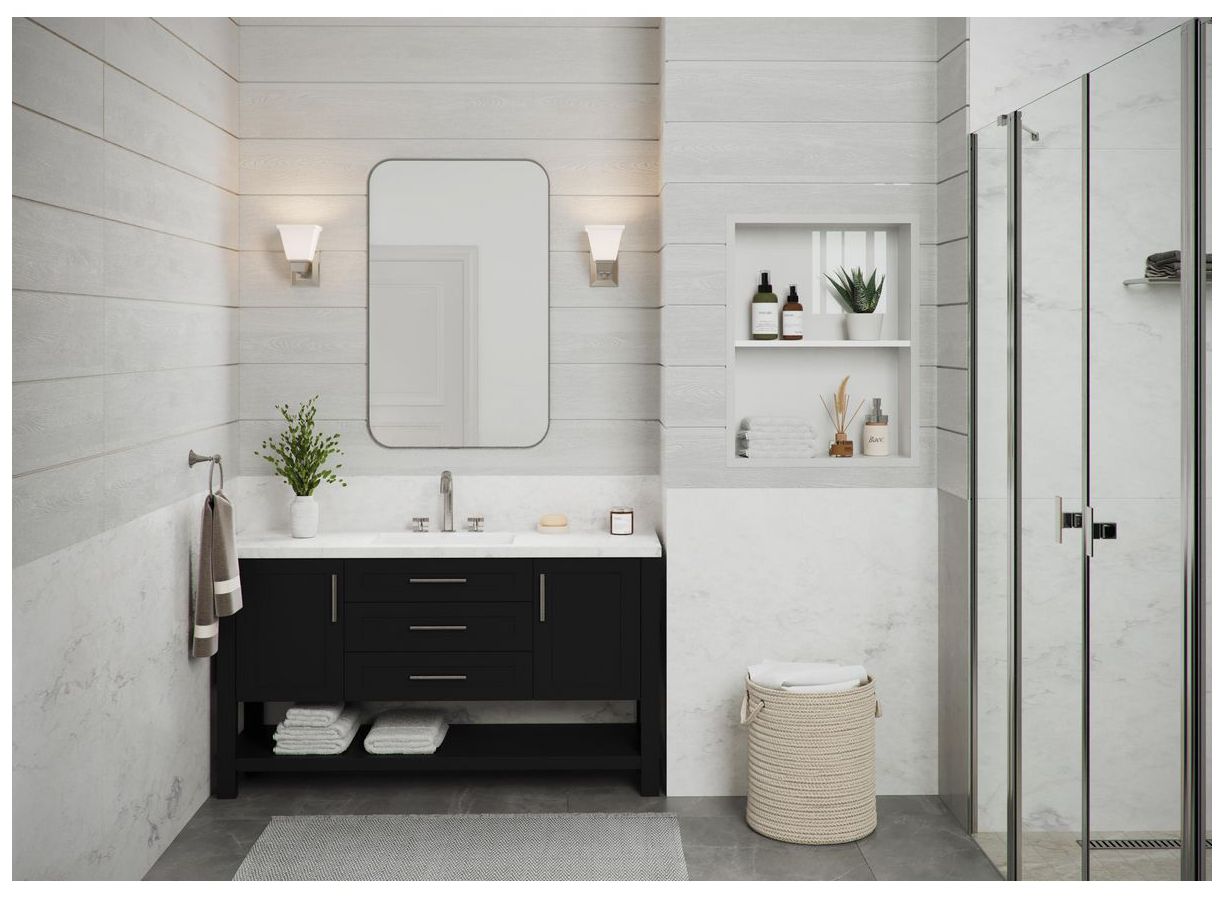 Image 2 Collection One-Light Modern Farmhouse Etched Glass Bath Vanity Light more views