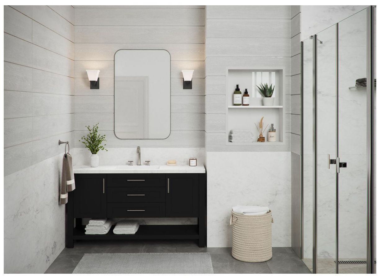 Image 2 Collection One-Light Modern Farmhouse Etched Glass Bath Vanity Light more views