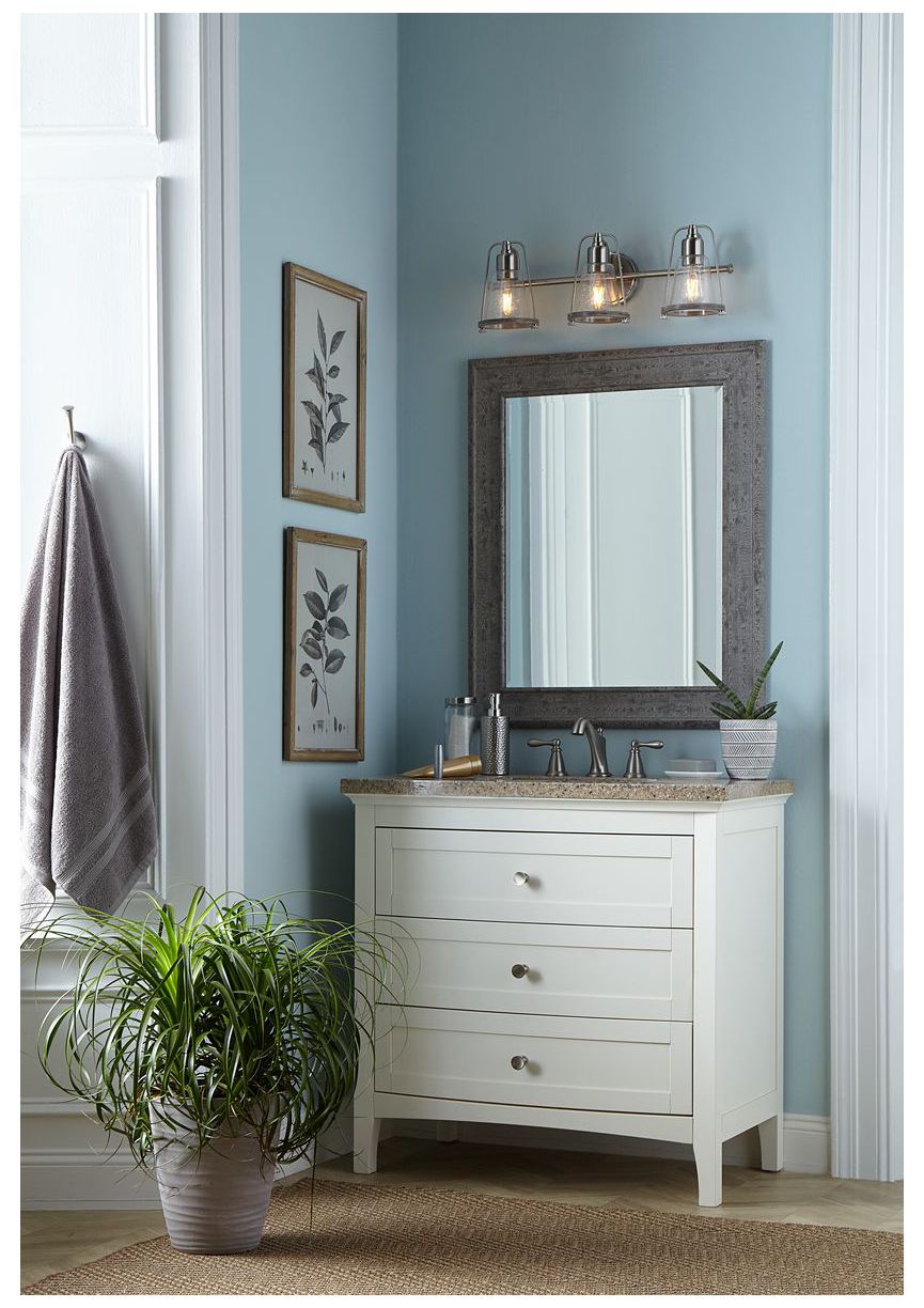 Image 2 Collection Three-Light Clear Seeded Farmhouse Style Bath Vanity Wall Light more views