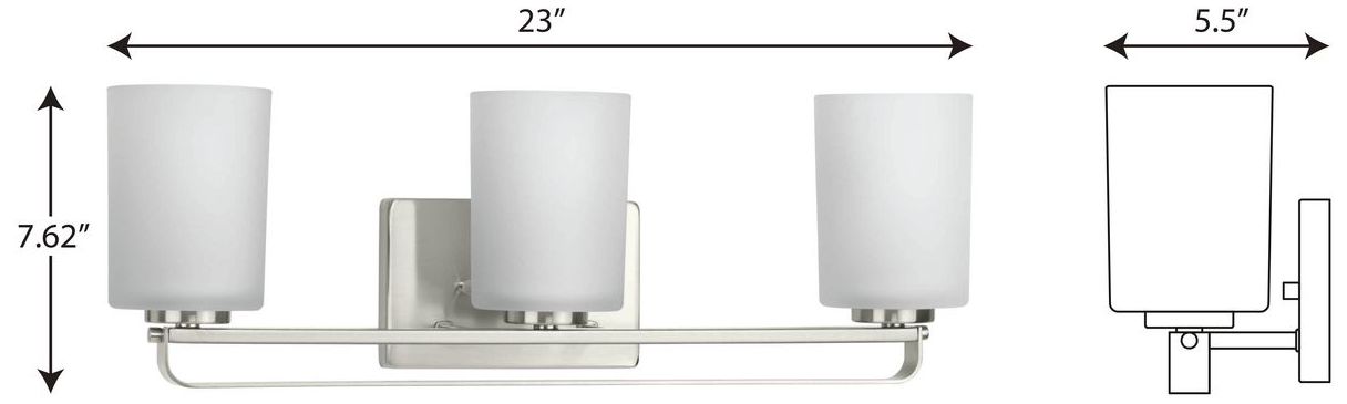 Image 4 Collection Three-Light Etched Glass Modern Farmhouse Bath Vanity Light more views