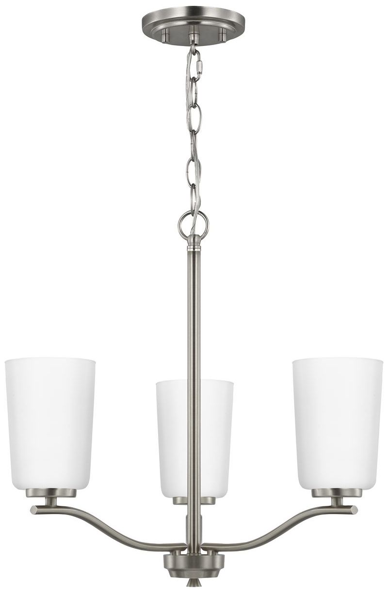 Image 5 Collection Three-Light Etched White Glass Semi-Flush Convertible Light more views