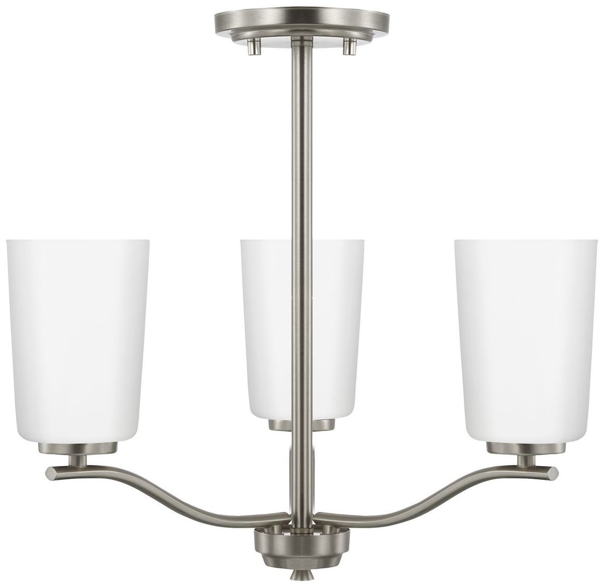 Image 6 Collection Three-Light Etched White Glass Semi-Flush Convertible Light more views