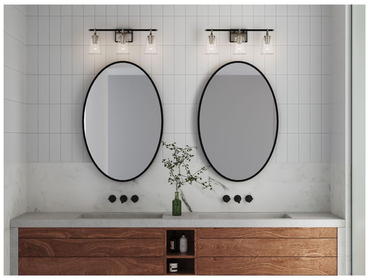 Image 2 Collection Three-Light Matte Black Luxe Industrial Bath & Vanity Light more views