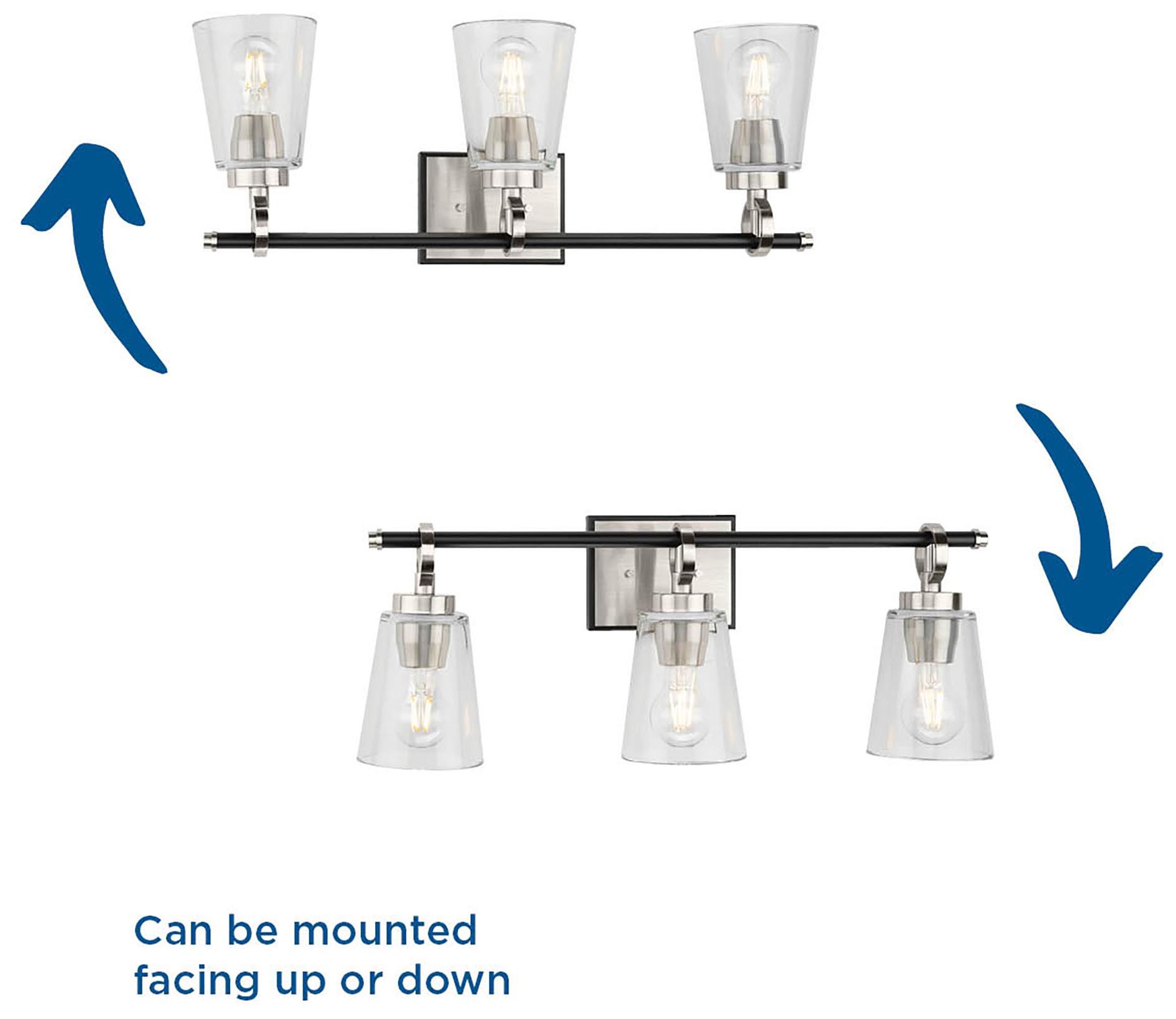 Collection Three-Light Matte Black Luxe Industrial Bath & Vanity Light