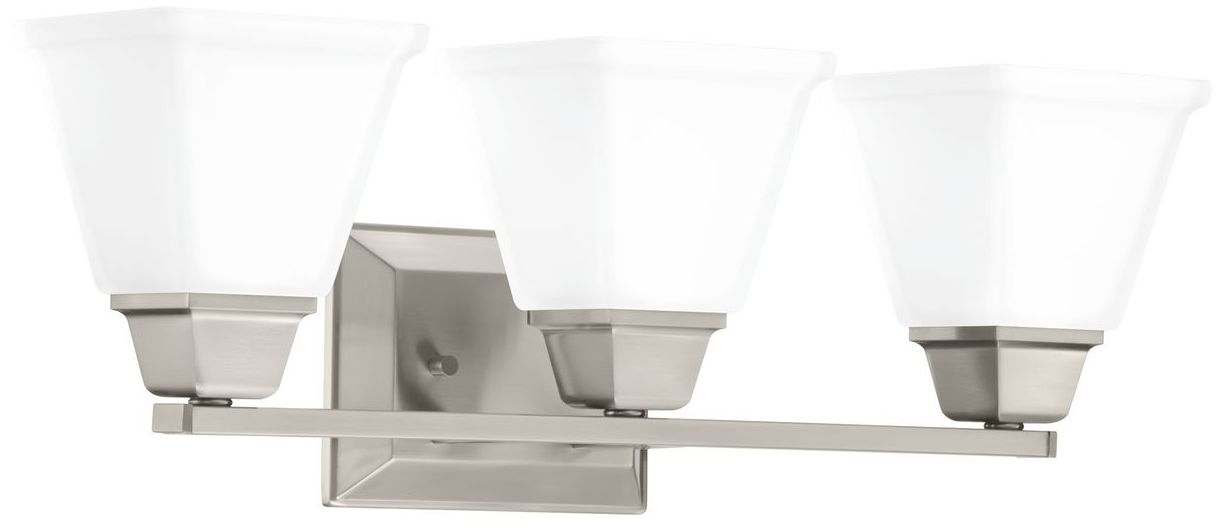 Collection Three-Light Modern Farmhouse Etched Glass Bath Vanity Light