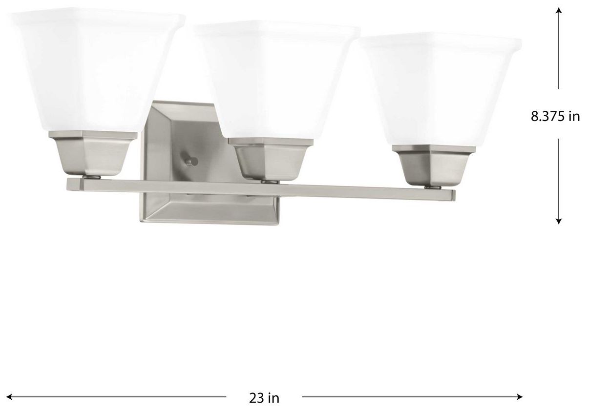 Image 4 Collection Three-Light Modern Farmhouse Etched Glass Bath Vanity Light more views