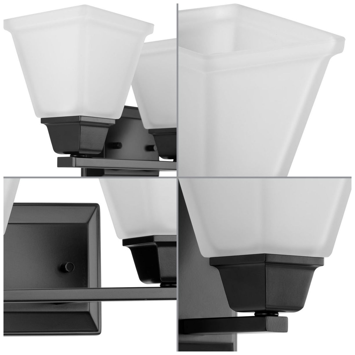 Image 3 Collection Three-Light Modern Farmhouse Etched Glass Bath Vanity Light more views