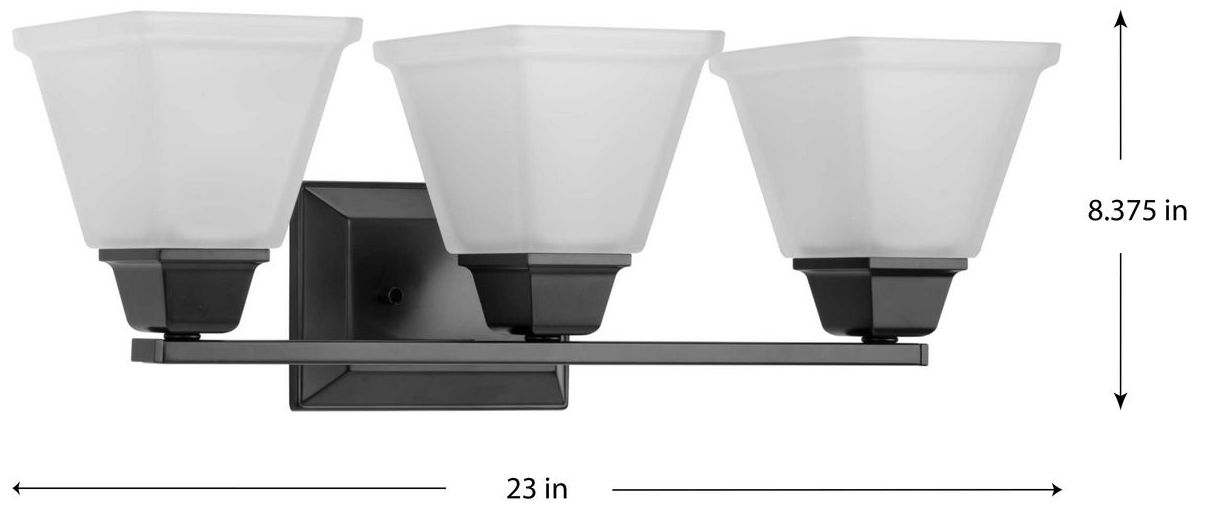 Image 4 Collection Three-Light Modern Farmhouse Etched Glass Bath Vanity Light more views