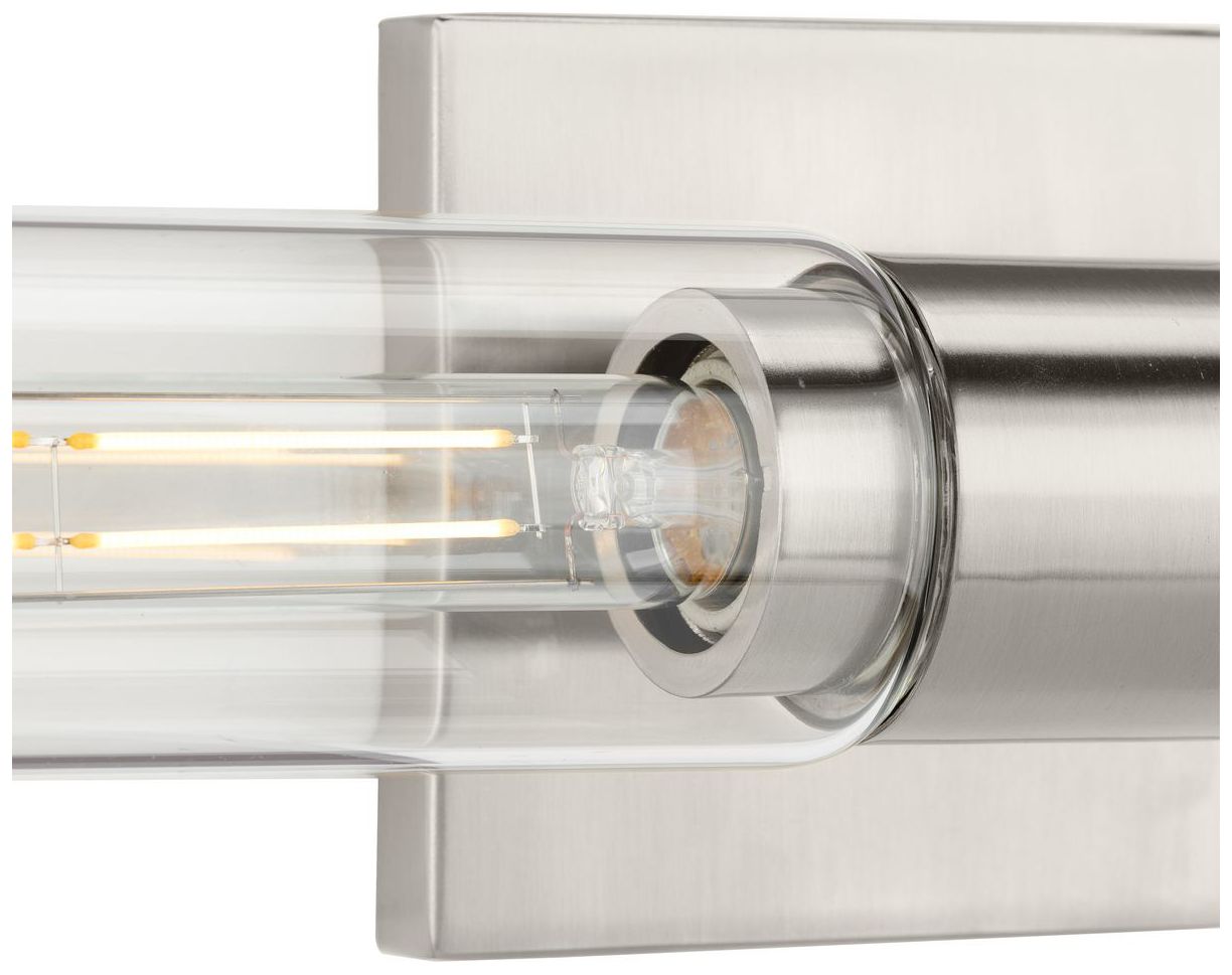 Collection Two-Light Clear Glass Modern Style Bath Vanity Wall Light