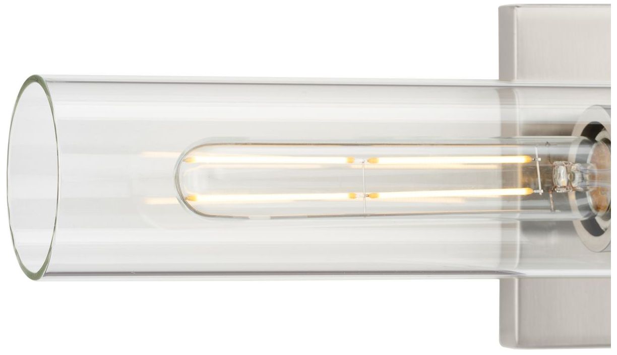 Collection Two-Light Clear Glass Modern Style Bath Vanity Wall Light