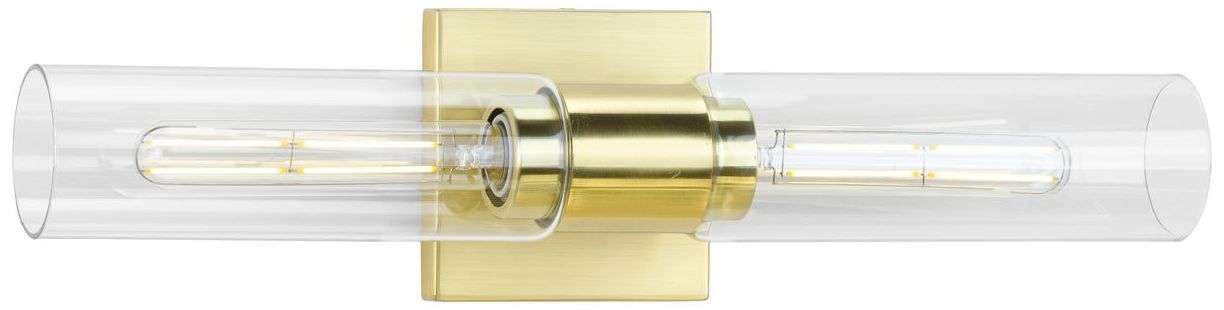Collection Two-Light Clear Glass Modern Style Bath Vanity Wall Light