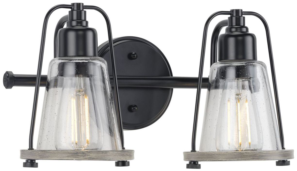 Collection Two-Light Clear Seeded Farmhouse Style Bath Vanity Wall Light