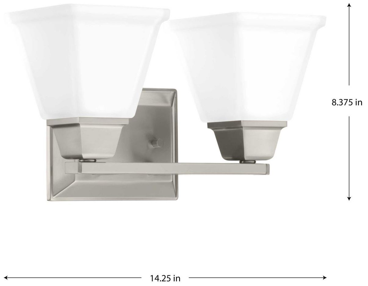 Image 4 Collection Two-Light Modern Farmhouse Etched Glass Bath Vanity Light more views
