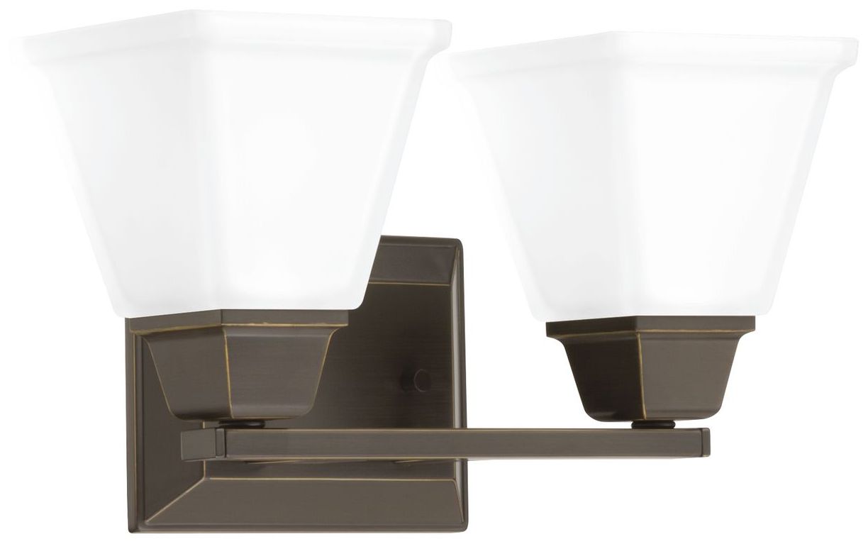 Collection Two-Light Modern Farmhouse Etched Glass Bath Vanity Light