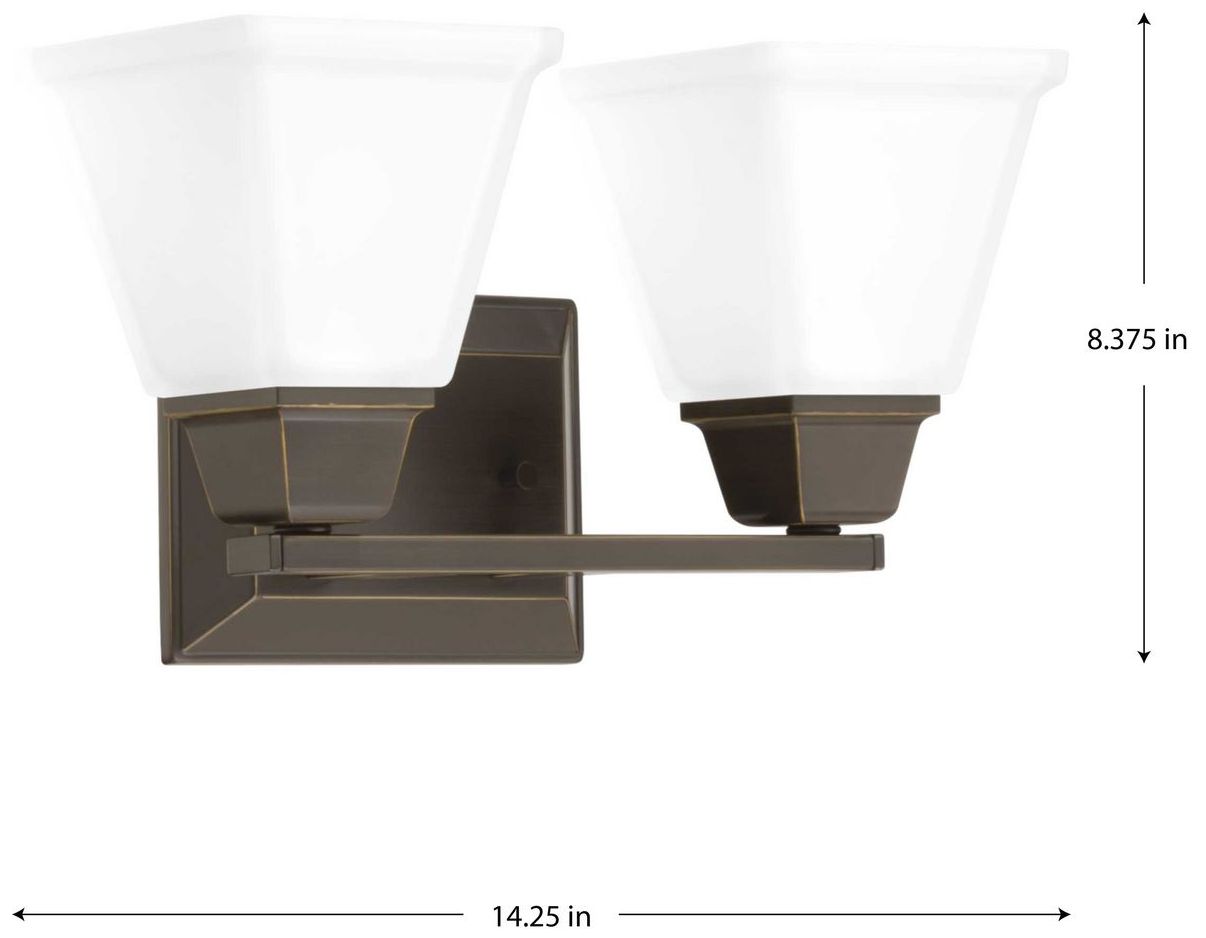 Image 4 Collection Two-Light Modern Farmhouse Etched Glass Bath Vanity Light more views