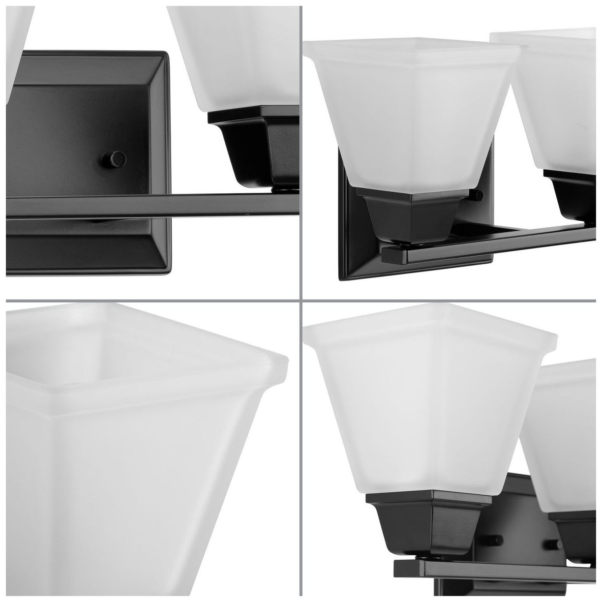 Image 2 Collection Two-Light Modern Farmhouse Etched Glass Bath Vanity Light more views