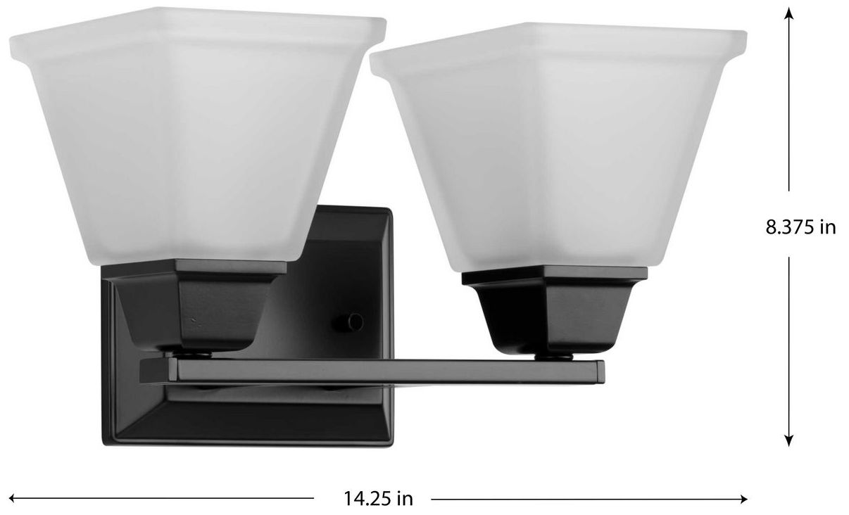 Image 4 Collection Two-Light Modern Farmhouse Etched Glass Bath Vanity Light more views