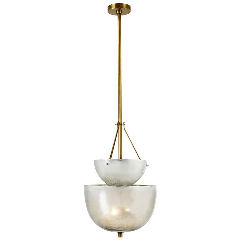 Image 1 Colleen 15" Wide Antique Brass and Mercury Glass Chandelier