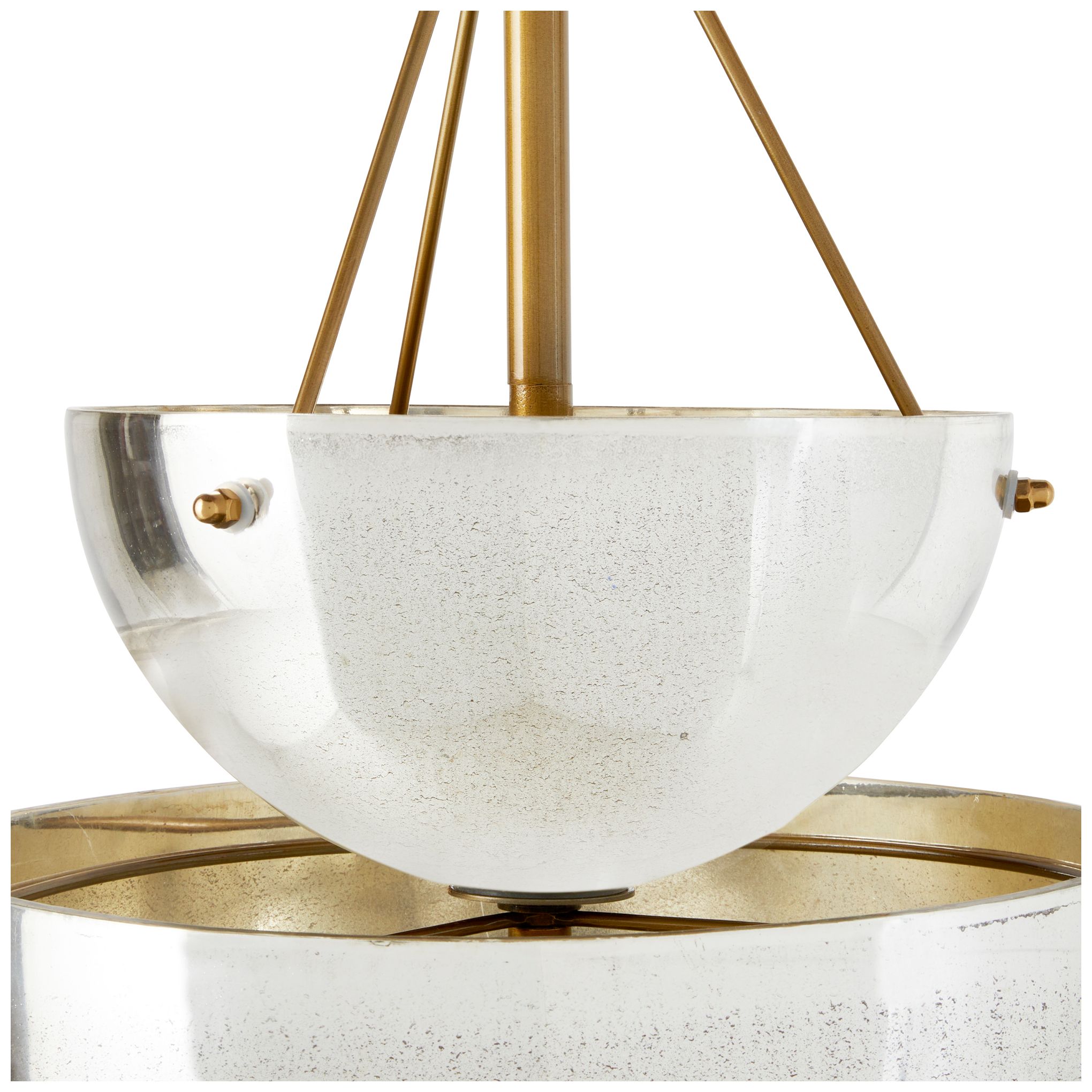 Image 6 Colleen 15" Wide Antique Brass and Mercury Glass Chandelier more views