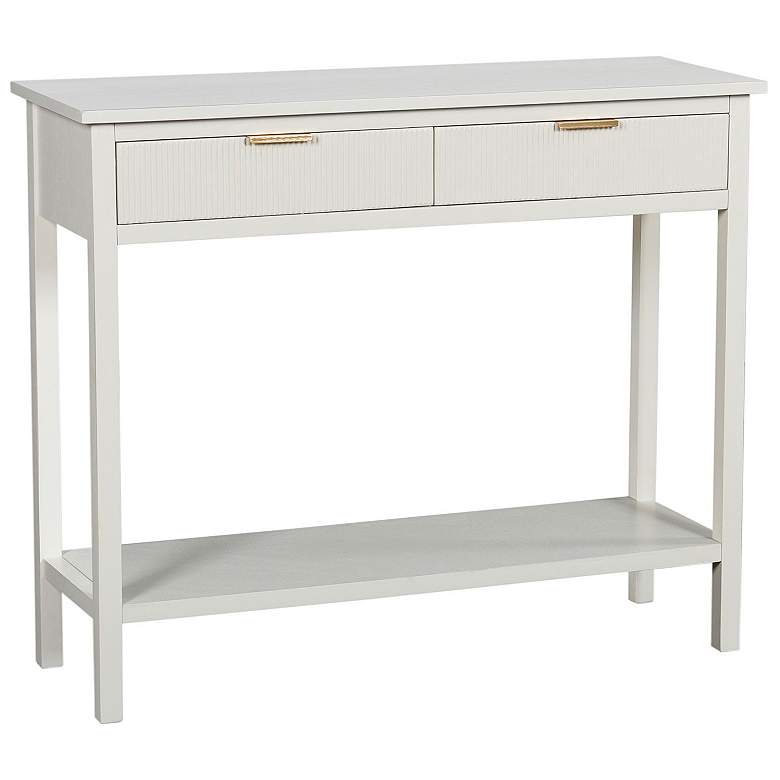 Image 2 Colleen 35.5" Wide 2 Ribbed Drawer White Console Table