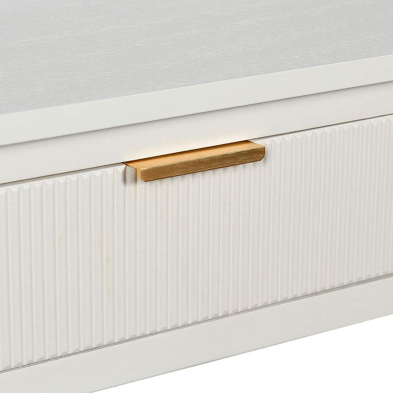 Image 7 Colleen 35.5" Wide 2 Ribbed Drawer White Console Table more views