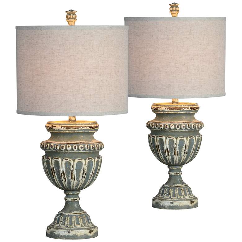 Image 1 Colleen Gray and Cream Accent Table Lamps Set of 2