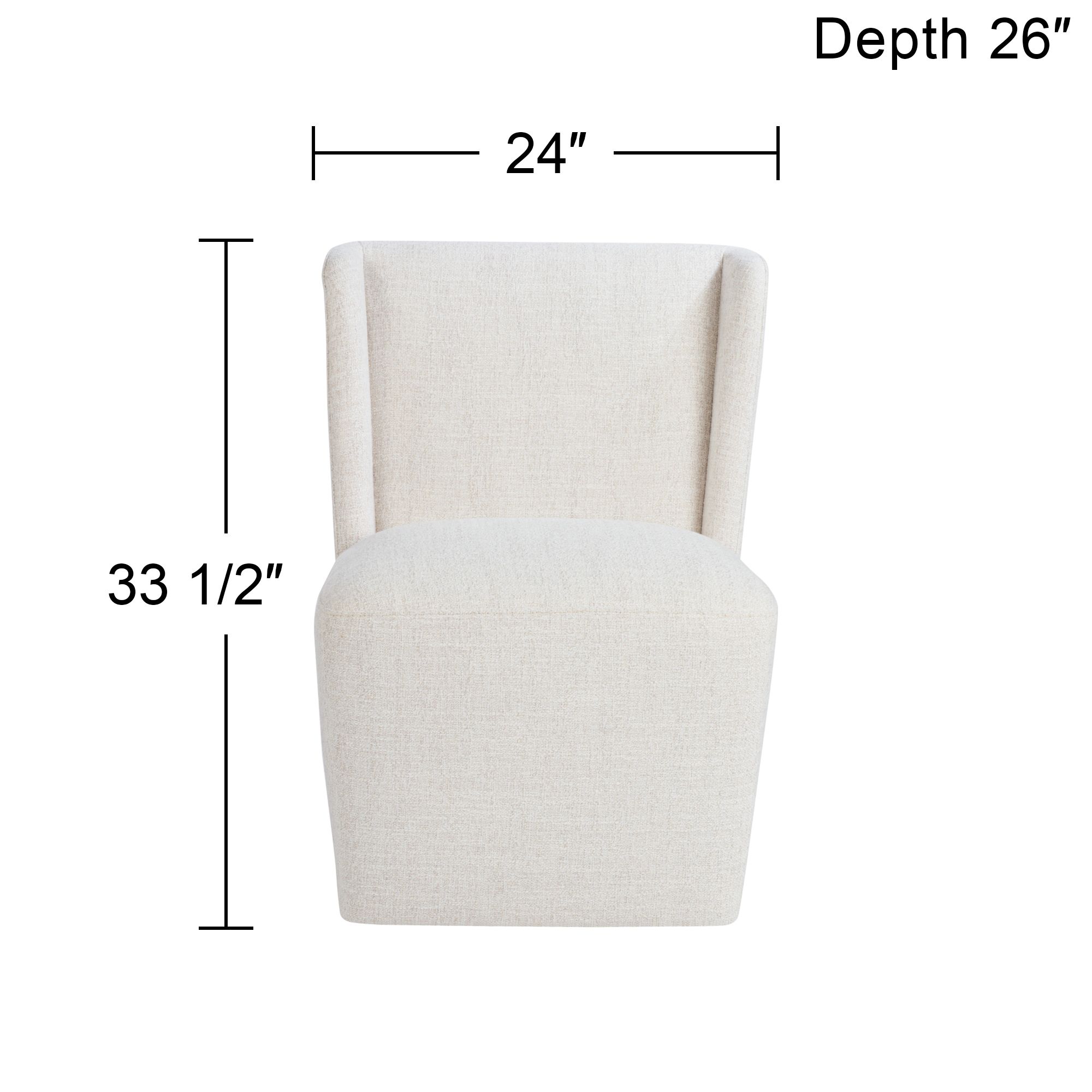 Collette Nathan Wheat Upholstered Dining Chair with Hidden Casters Set of 2