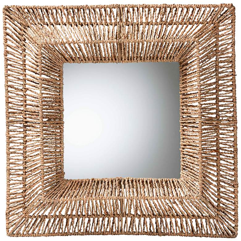 Image 2 Collice Natural Brown Seagrass 23 1/4" Square Wall Mirror