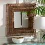 1_Collice Natural Brown Seagrass 23 1/4" Square Wall Mirror