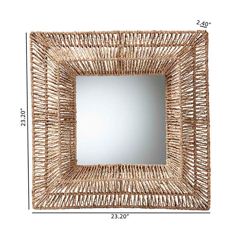 Image 4 Collice Natural Brown Seagrass 23 1/4" Square Wall Mirror more views