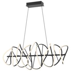 Collide 44 1/2" Wide Black LED Ribbon Chandelier