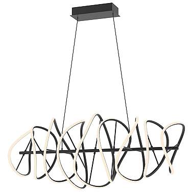Collide 44 1/2" Wide Black LED Ribbon Chandelier