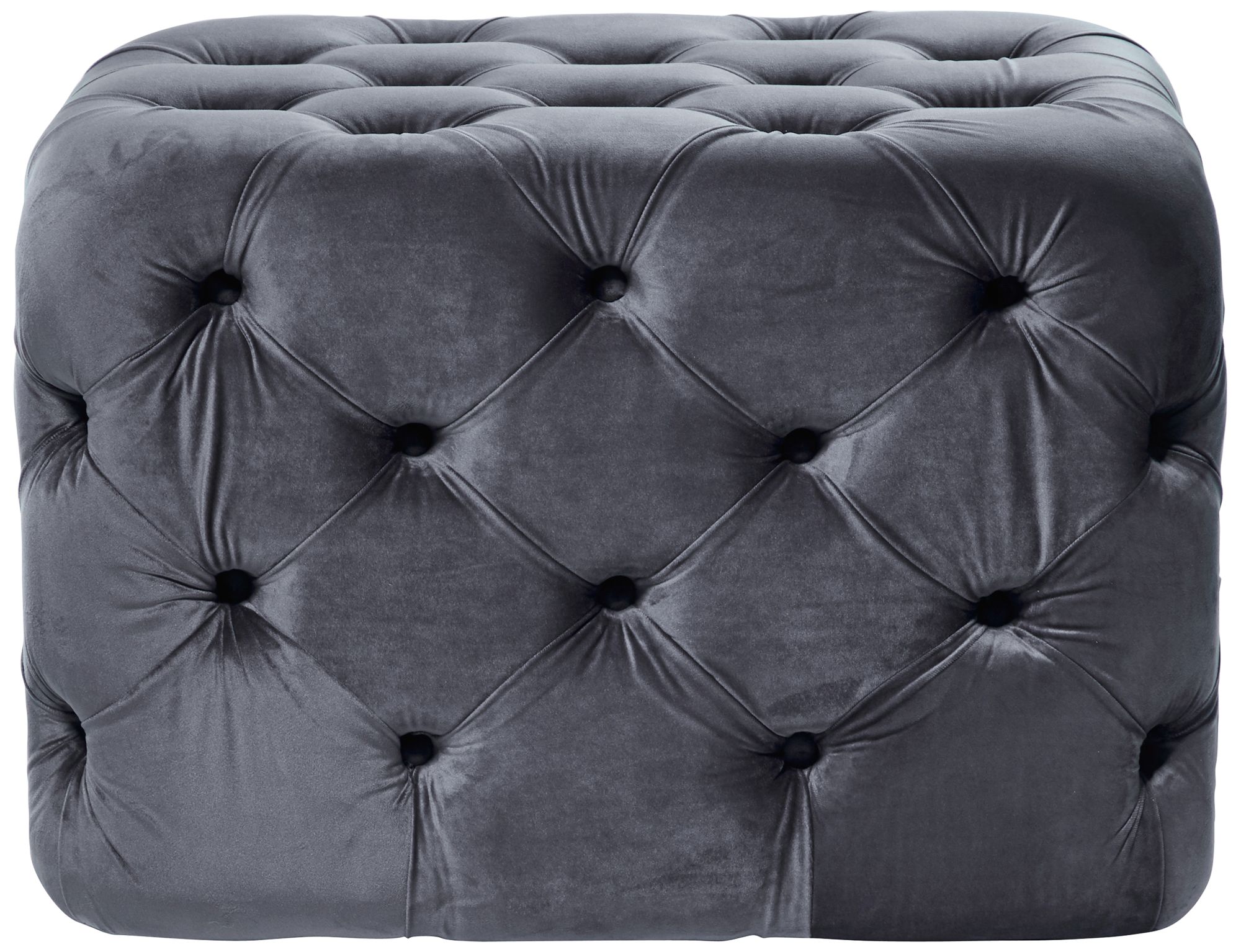 tufted bench gray