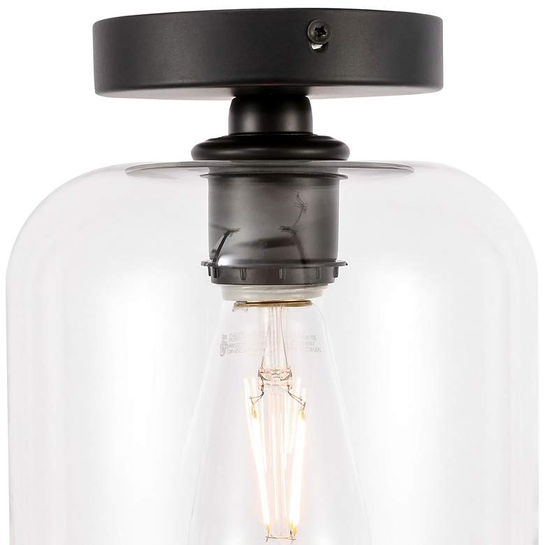 Image 4 Collier 1 Lt Black And Clear Glass Flush Mount more views