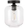 Collier 1 Lt Black And Clear Glass Flush Mount in scene