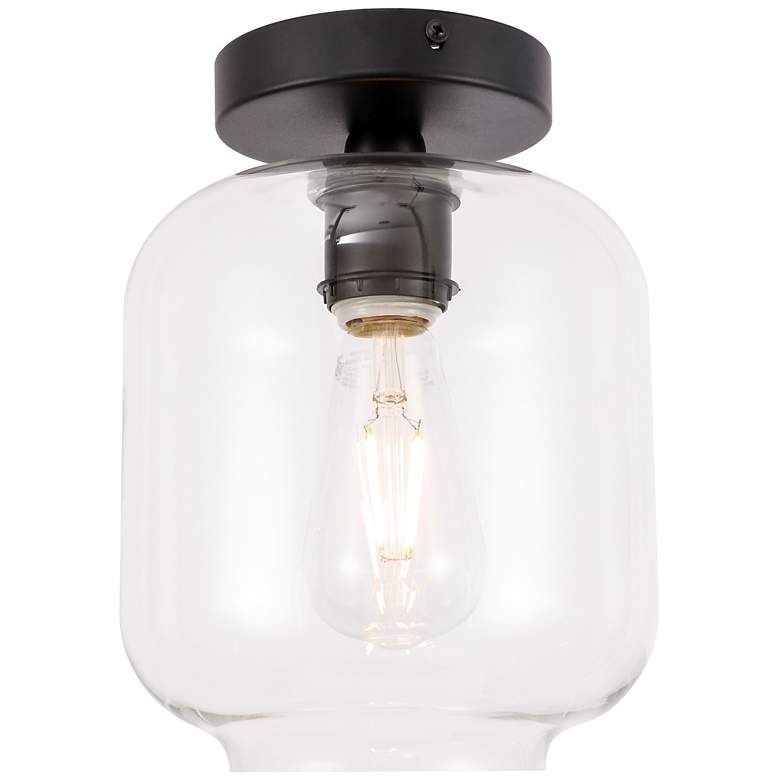 Image 6 Collier 1 Lt Black And Clear Glass Flush Mount more views