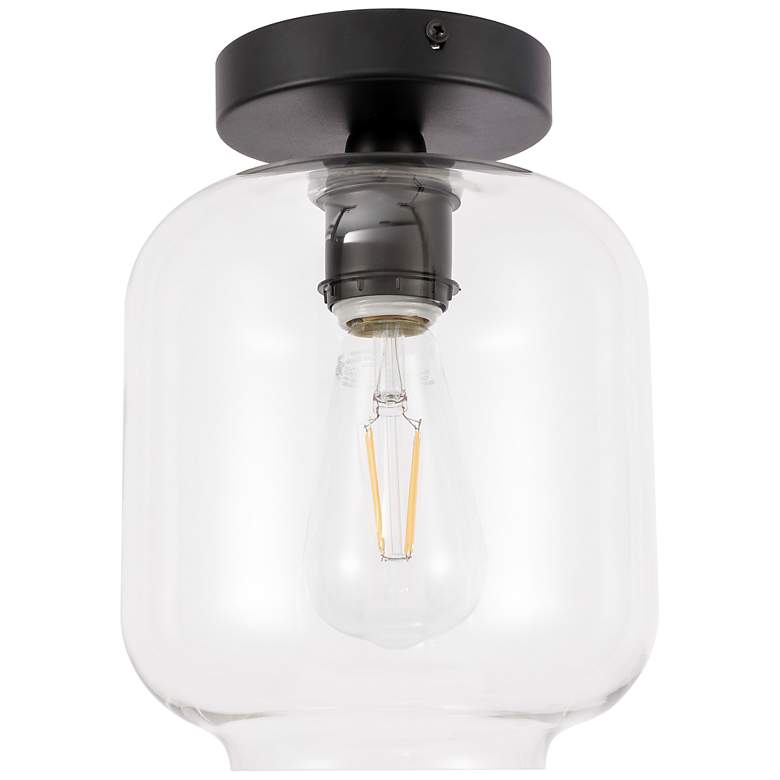 Image 7 Collier 1 Lt Black And Clear Glass Flush Mount more views