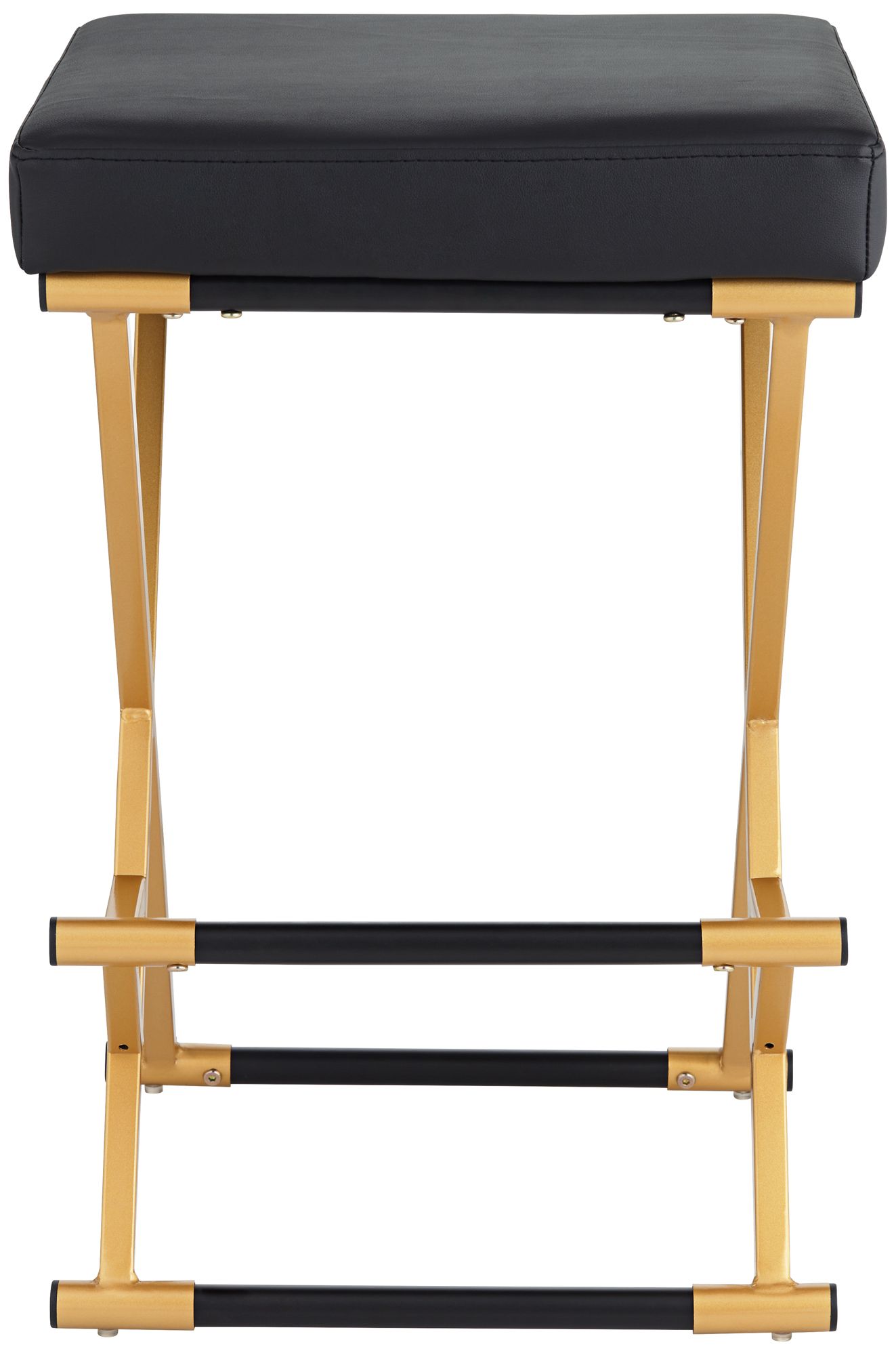 Image 7 Collier 25" Black Faux Leather Counter Stools Set of 2 more views