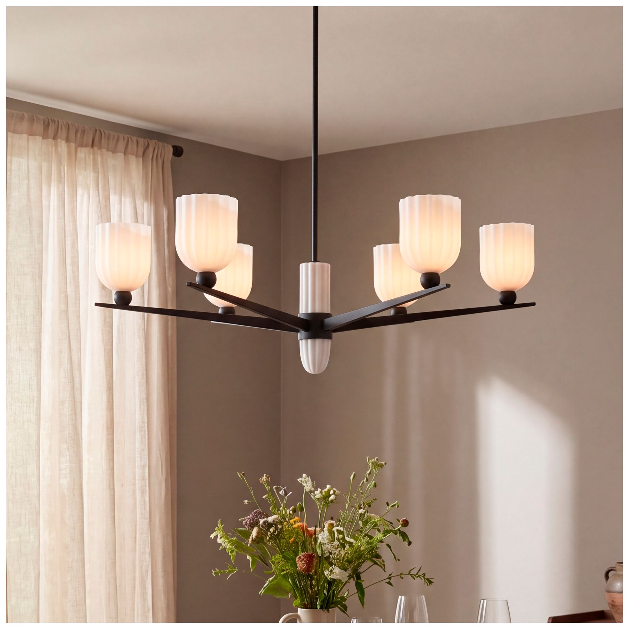 Thumbnail3 of Collier 6-Light Chandelier in Matte Black more views