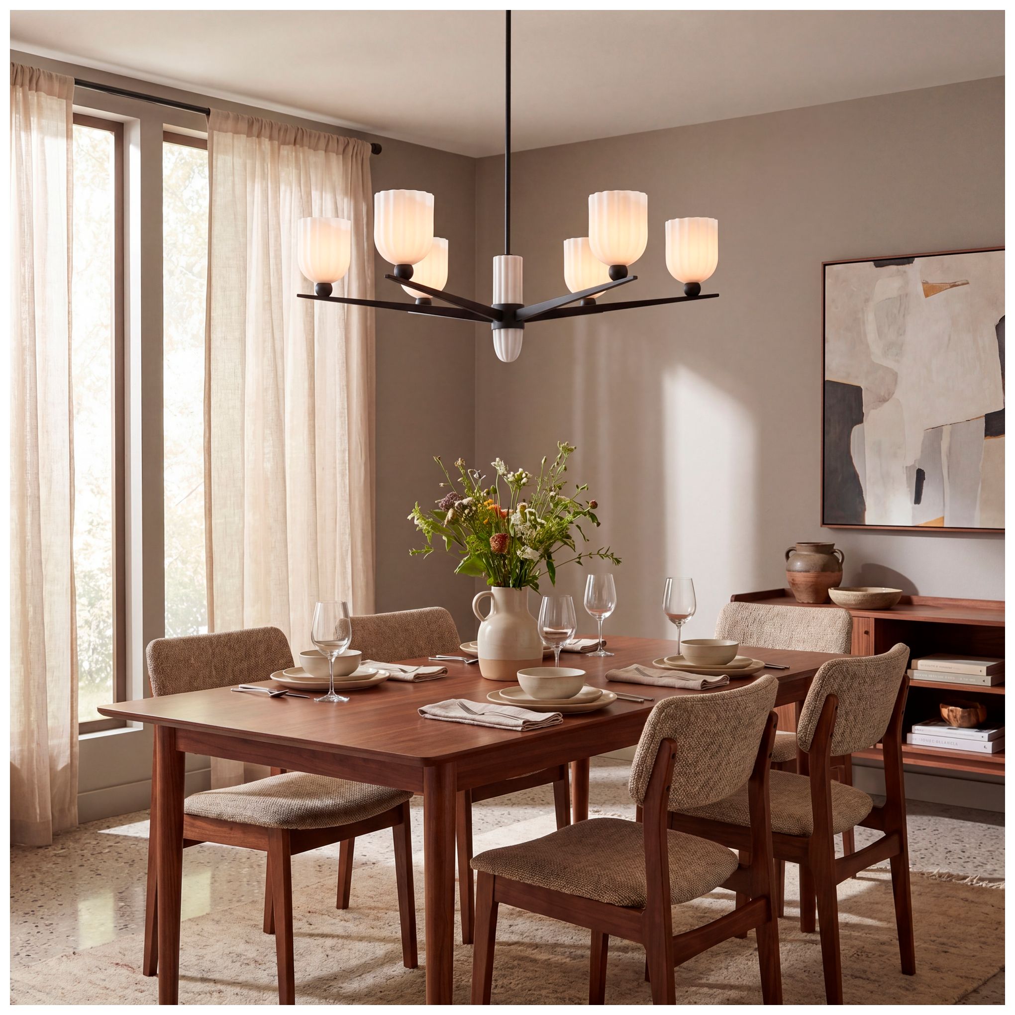 Thumbnail4 of Collier 6-Light Chandelier in Matte Black more views