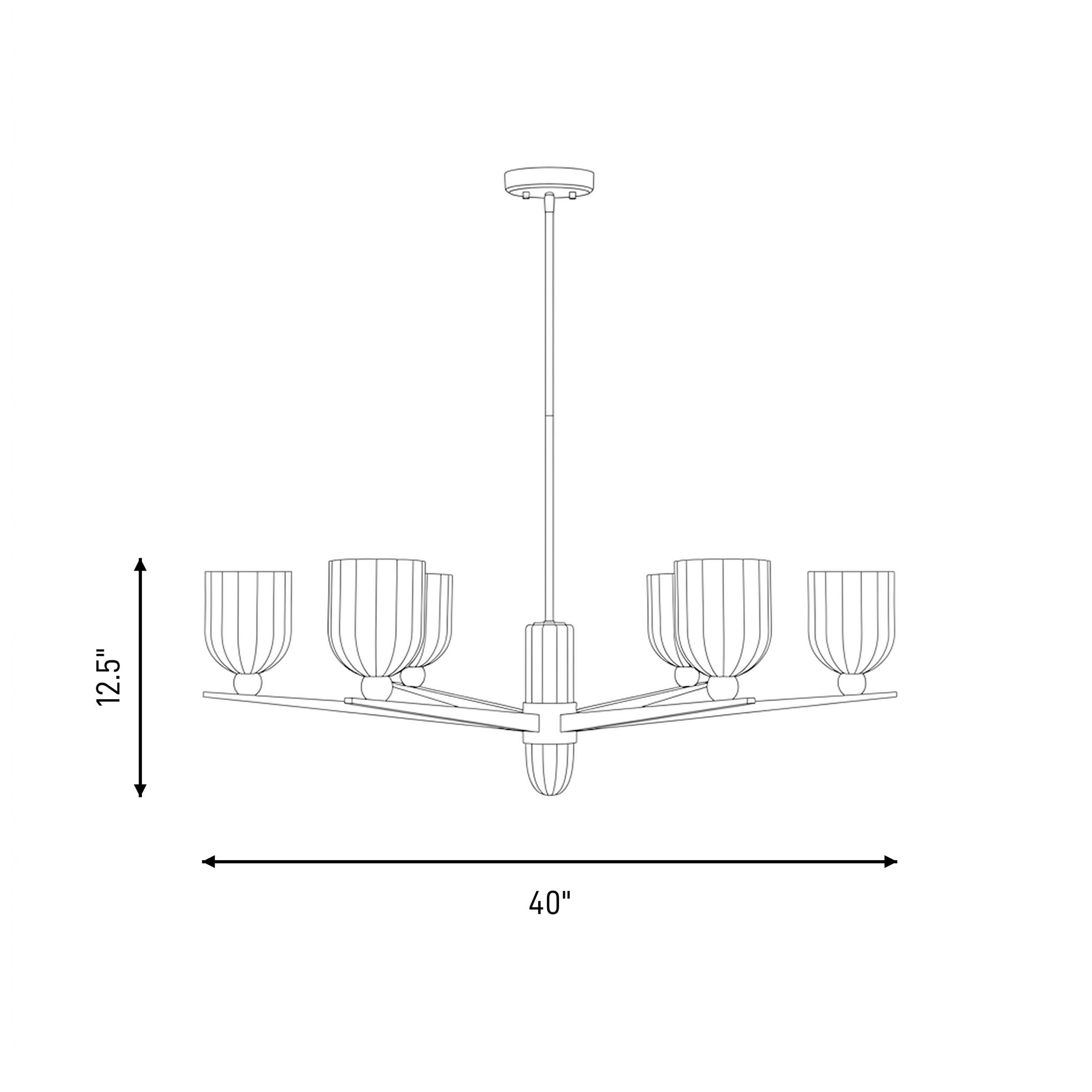 Collier 6-Light Chandelier in Matte Black