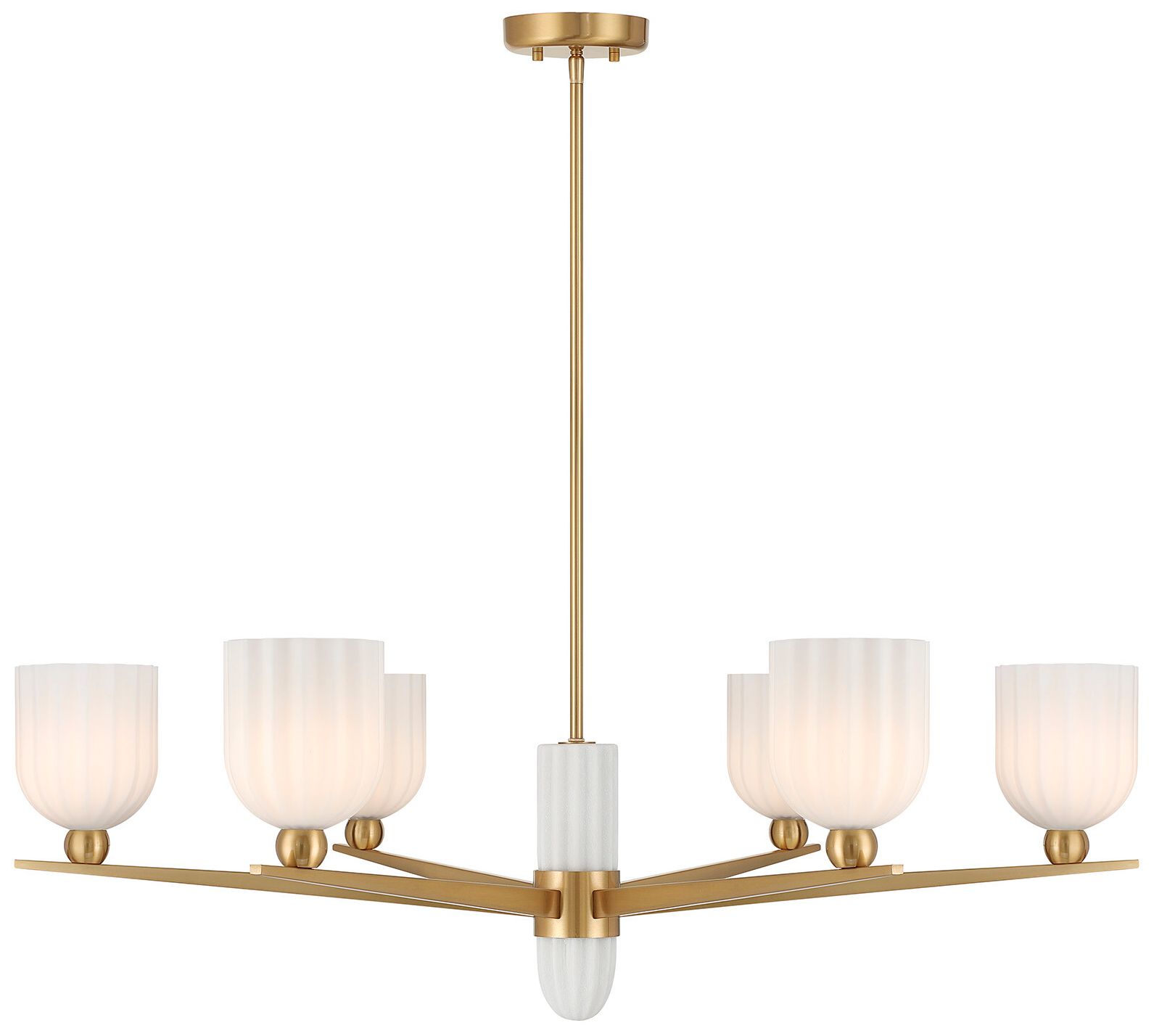 Thumbnail1 of Collier 6-Light Chandelier in Warm Brass
