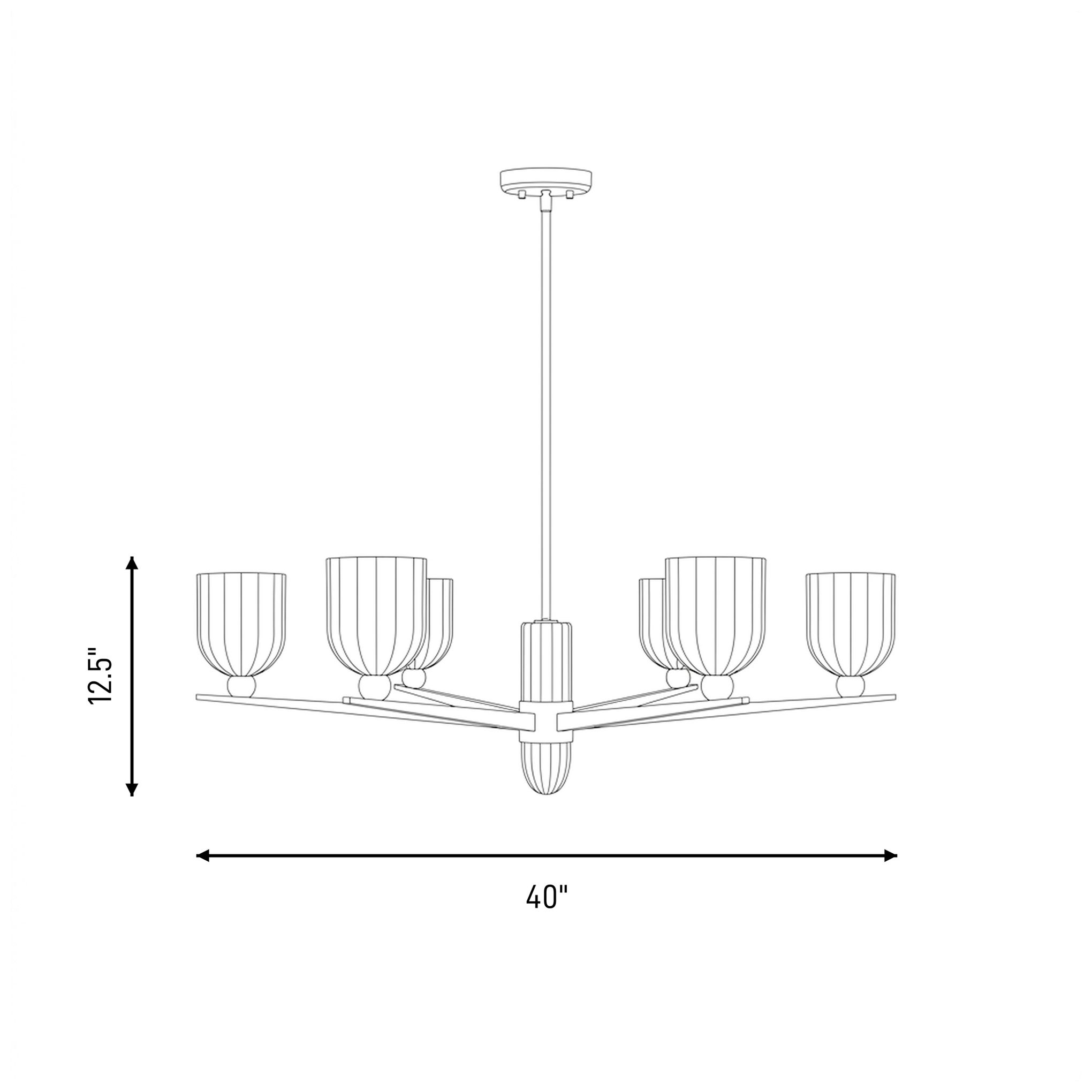 Collier 6-Light Chandelier in Warm Brass