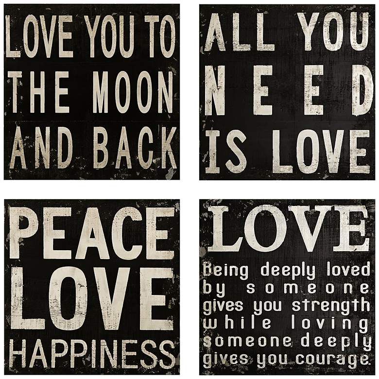 Image 1 Collier Black and White 4-Piece Quotes Wall Art Set