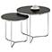 Collins Chrome and Black Glass Nesting Table Set of 2